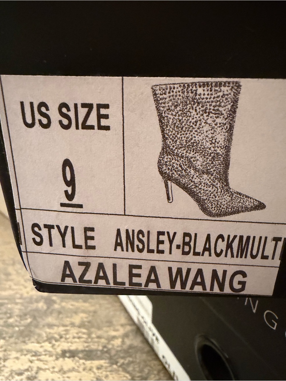 Studded Black Crystal Ankle Booties with Side Zip - Picture 8 of 8